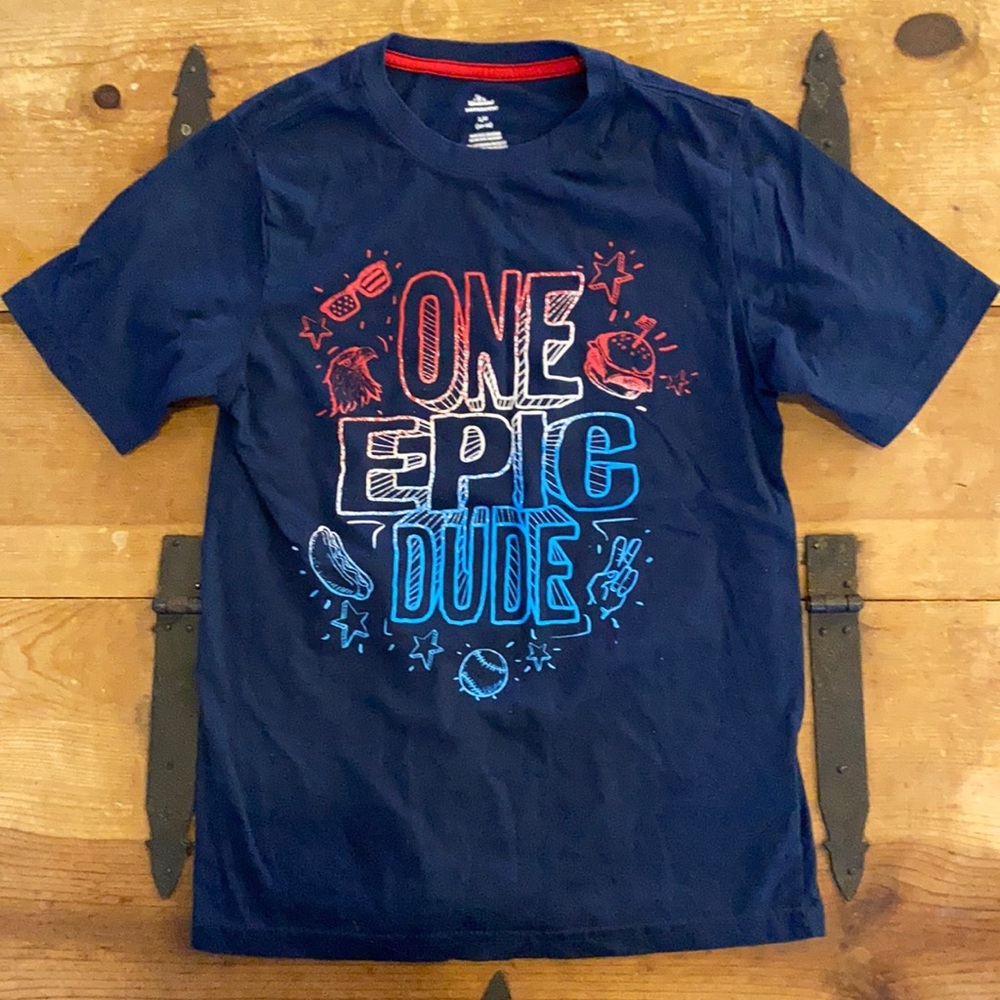 Celebrate Patriotic Boys Navy Blue Graphic Tee Shirt